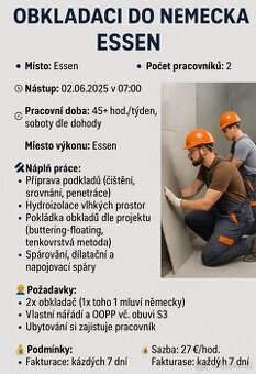 Obkladači do Německa – Essen