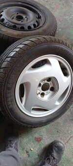 5 ks ORIGO LITÝCH KOL 4x100R14 z OPEL+185/60letní pneu R14