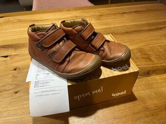 Barefoot dětské kotníkové boty Koel - Cognac hnědé vel 30