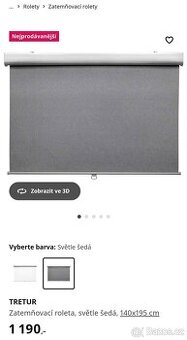 Zatemňovací rolety Ikea Tretur 140x195cm
