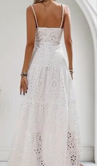 Francouzská krajka bohémské maxi šaty vel. M úplně nové