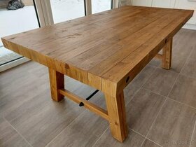 Masivní rustikální jídelní stůl 200×100×75 cm, borovice - 1