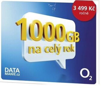 SIM karta O2 Datamanie 1000 GB - aktivní do 16.12.2025