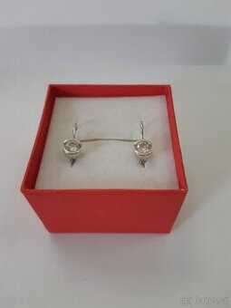 Zlaté náušnice-bílé zl. se zirkonem