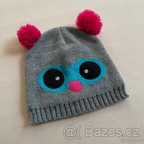 Zimní dívčí čepice soví hlava s ušima 2-3 roky