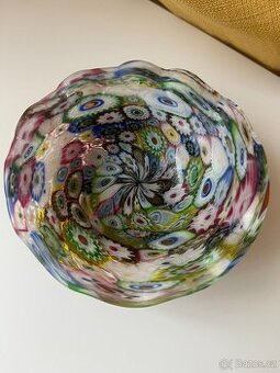 Millefiori miska z muránského skla