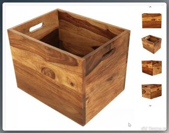 Designový úložný koš z indického masivu palisandru - 2 ks