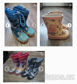 Dětské gumáky 3páry vel 25; 26/27 a 28/29