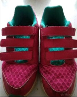 Růžové dívčí boty, tenisky na suchý zip Adidas