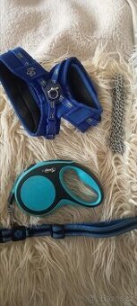 Flexi vodítko 5 m+postroj,obojky