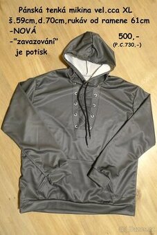 Pánská mikina tenká vel.cca XL-NOVÁ