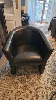 Křeslo kožené černé