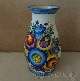 Prodám ručně malovanou glazovanou vázu