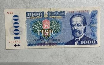 Stará bankovka 1000 Kčs