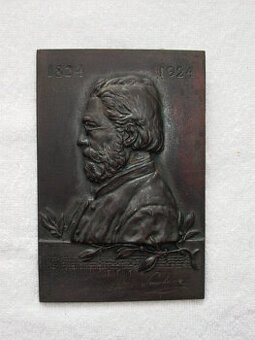 Stará kovová plaketa - Bedřich Smetana