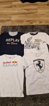 Znackova trička Replay, Red Bull, Ferrari vel. L