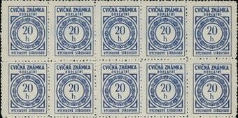 CVIČNÁ ZNÁMKA DOPLATNÍ 1954 (10haléř) --- 10 blok - 1