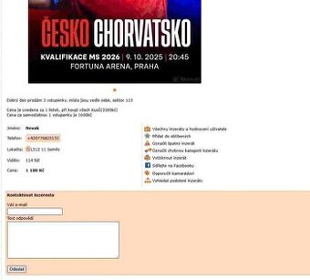Cesko - Chorvatsko listky za 1100 - podvod