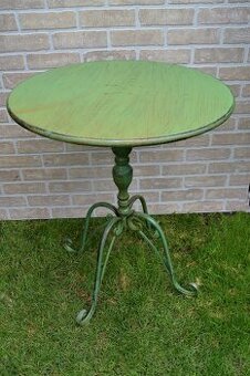 Kovový stůl PROVENCE 60 cm - antik zelená