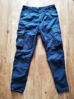 Chlapecké tm. modré lehčí kalhoty - kapsáče (6 kapes) LOGG