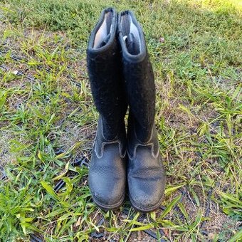 Kožené, filcové holínky vel.37