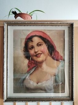 obraz CIGÁNKA V. /dívka, portrét/, olej, František Votruba