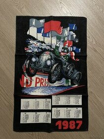 Retro utěrka Praga kalendář Grand prix Brno 1987