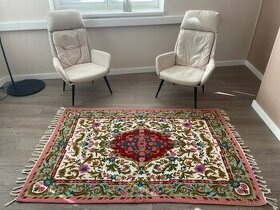 Ručně vyráběný vlněný koberec z Himaláje - Floral World