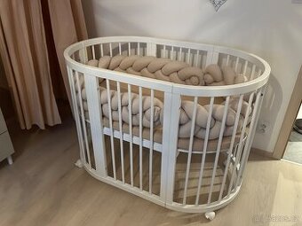 Designová rostoucí postýlka 7v1 - Mimiko Round White