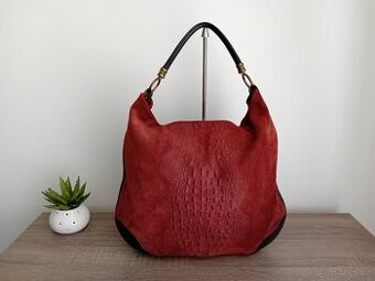 Genuine Leather Italy dámská velká hobo kabelka kožená