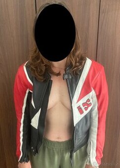 Značková kožená bunda na motorku IXS, vel. 48