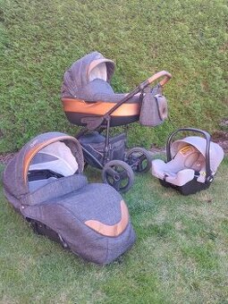 Dětský kočárek, dvojkombinace Camarelo Baleo + autosedačka J