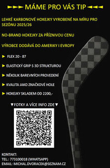 karbonové hokejky vyrobené na zakázku skladem