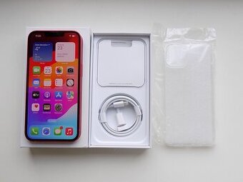 APPLE iPhone 14 128GB Red - ZÁRUKA - TOP STAV -100% BATERIE