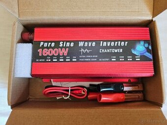 Měnič napětí, invertor 1600W (800W) - 12V na 220V