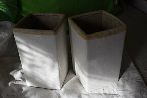 Obaly na květináč 2 kusy bílá hrubá keramika