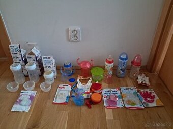 Avent Natural láhev, šňůrka na dudlík, NUK láhev,  CHICCO