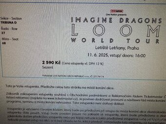 Imagine Dragons 11.6. Praha sektor D
