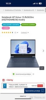 Prodám herní notebook HP victus, Spěchá