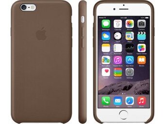Apple iPhone 6 Plus Leather Case Olive Brown, ORIGINÁL, NOVÉ