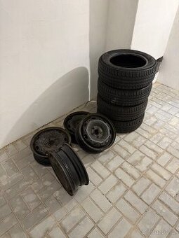 Plechové disky R14 5x100 + pneu Kleber 185/60/14