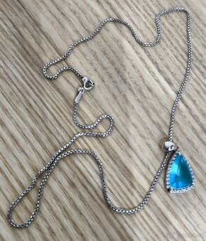 Tyrkysový náhrdelník - řetízek a přívěsek