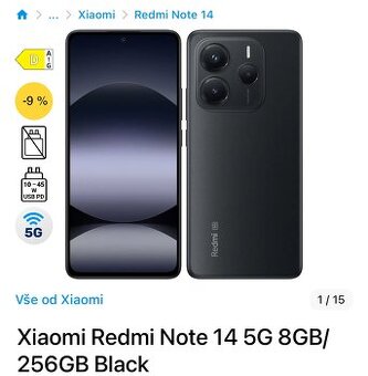 Xiaomi Redmi Note 14 5G 256GB, černá
