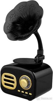 Bluetooth reproduktor ve tvaru gramofonu,FM rádio,TF karta