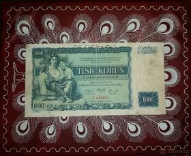1000 korun 1934 obrovská bankovka 200x105mm, vyhledávaná a ž - 1
