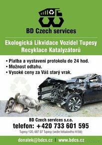 Ekologická likvidace vozidel TUPESY 3500,- Kč