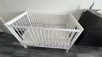 Postýlka Scarlett - buk - bílá 120 x 60 cm + vybavení - 1