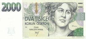 2000 Kč 1996 serie A Stav UNC