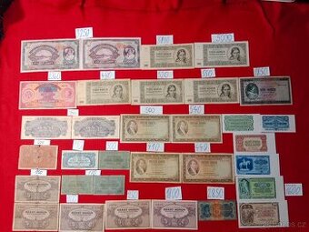 Československé bankovky - druhá část ceny u každé bankovky