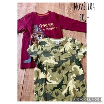2x nové chlapecké tričko 104